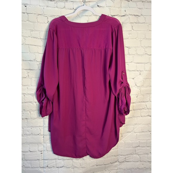 Women's Pure Energy Fuchsia Tunic Button 3/4 Sleeve Top. SZ 2. NWOT. - Picture 2 of 4